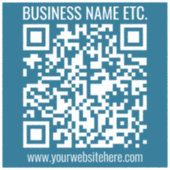 Bewerkbare Ocean Blue QR-code Sticker (Voorkant)