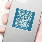 Bewerkbare Ocean Blue QR-code Sticker