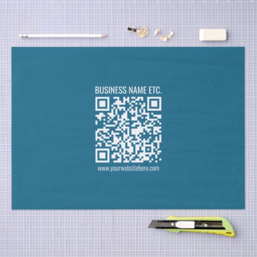 Bewerkbare Ocean Blue QR-code Tissuepapier (Craft)