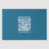 Bewerkbare Ocean Blue QR-code Tissuepapier (Voorkant)