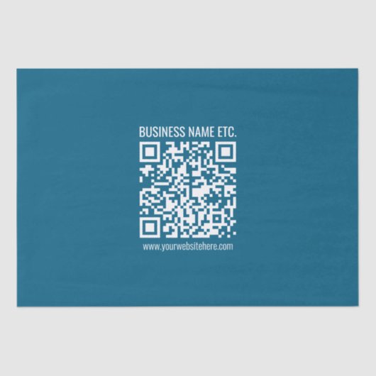 Bewerkbare Ocean Blue QR-code Tissuepapier (Voorkant)