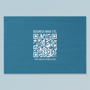 Bewerkbare Ocean Blue QR-code Tissuepapier