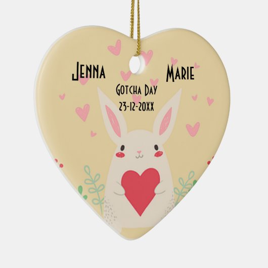 Bewerkbare officiële Gotcha Day Adoptie Keramisch Ornament (Rechts)