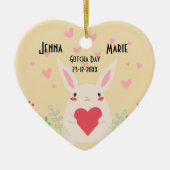 Bewerkbare officiële Gotcha Day Adoptie Keramisch Ornament (Voorkant)