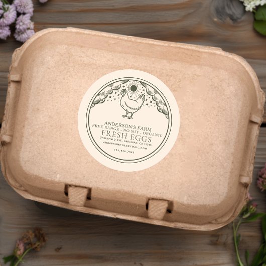 Bewerkbare Olive Witchy Tarot Eggs Family Boerderi Ronde Sticker