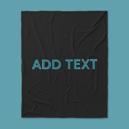 Bewerkbare omlijnde belettering met slagschaduw fleece deken