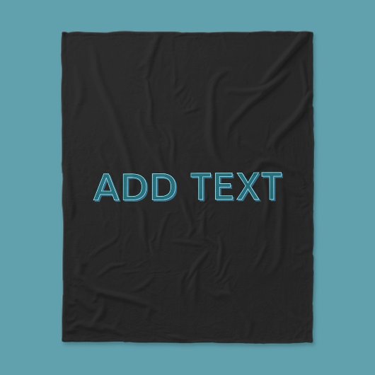 Bewerkbare omlijnde belettering met slagschaduw fleece deken