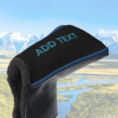 Bewerkbare omlijnde belettering met slagschaduw golfheadcover