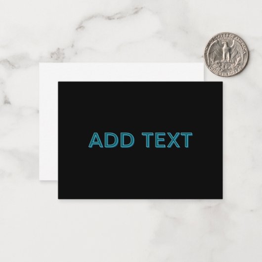 Bewerkbare omlijnde belettering met slagschaduw notitiekaartje (Voorkant / Achterkant in situ)