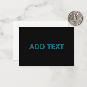 Bewerkbare omlijnde belettering met slagschaduw notitiekaartje