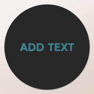 Bewerkbare omlijnde belettering met slagschaduw ronde sticker