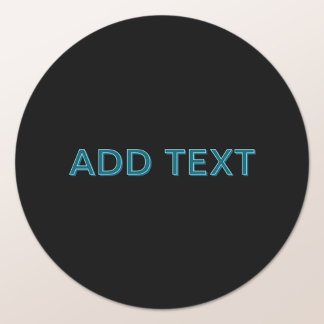 Bewerkbare omlijnde belettering met slagschaduw ronde sticker