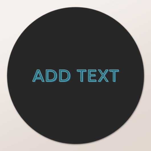 Bewerkbare omlijnde belettering met slagschaduw ronde sticker