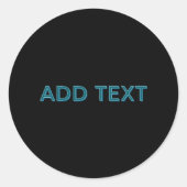 Bewerkbare omlijnde belettering met slagschaduw ronde sticker (Voorkant)