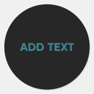 Bewerkbare omlijnde belettering met slagschaduw ronde sticker