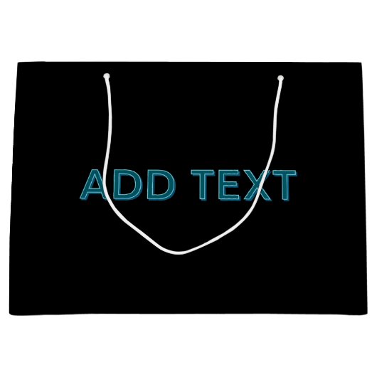 Bewerkbare omlijnde lettering met schaduw groot cadeauzakje (Voorkant)