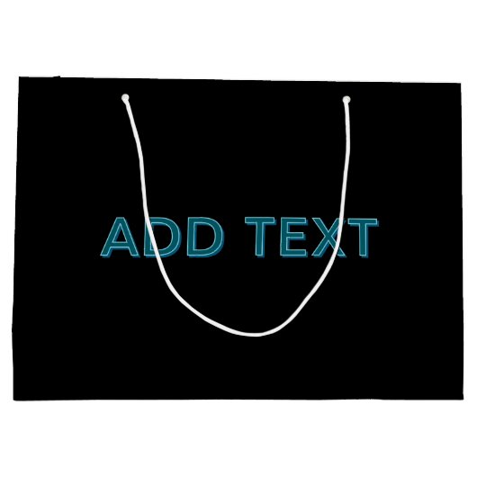 Bewerkbare omlijnde lettering met schaduw groot cadeauzakje (Achterkant)