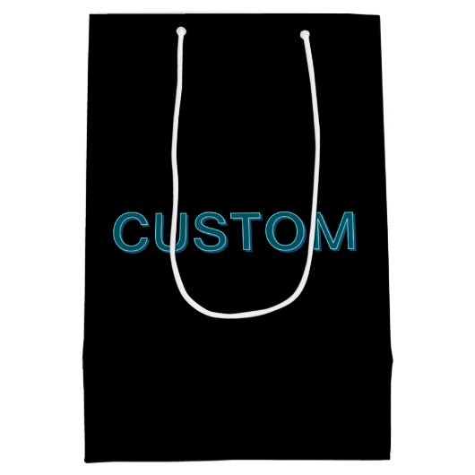 Bewerkbare omlijnde lettering met schaduw medium cadeauzakje (Achterkant)