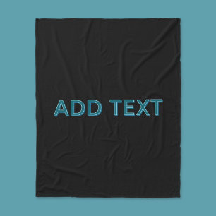Bewerkbare Omlijnde Lettertype met Schaduw Fleece Deken