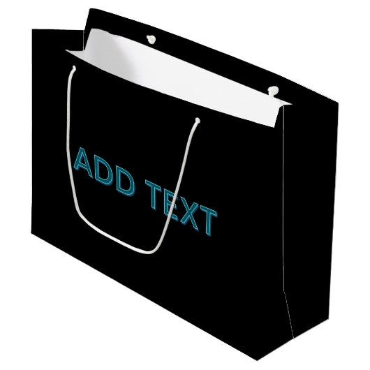 Bewerkbare Omlijnde Lettertype met Slagschaduw Groot Cadeauzakje (Voorkant Gekanteld)