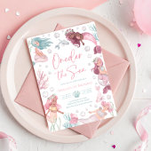 Bewerkbare Onder de Zee Zeemeermin Uitnodiging