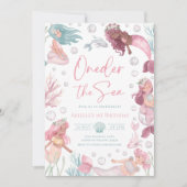Bewerkbare Onder de Zee Zeemeermin Uitnodiging (Voorkant)
