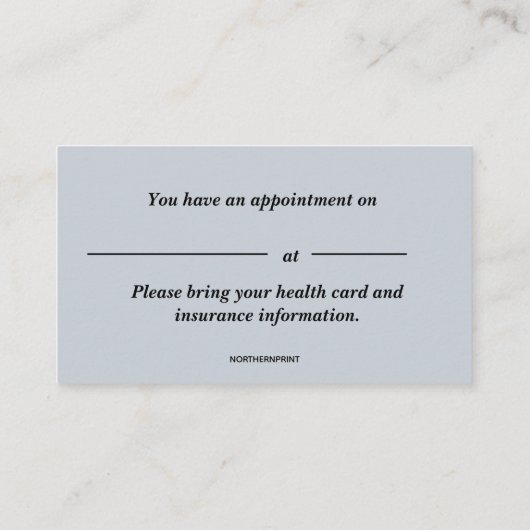 Bewerkbare oogkliniek visitekaartje (Achterkant)