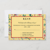 Bewerkbare Oosterse Chinese Bloempatroon RSVP Auto (Voorkant)