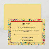 Bewerkbare Oosterse Chinese Bloempatroon RSVP Auto (Voorkant / Achterkant)