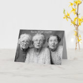 Bewerkbare oudere grappige verjaardag kaart (Gele Bloem)