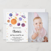 Bewerkbare Outer Space Kinder feestuitnodiging Kaart (Voorkant)