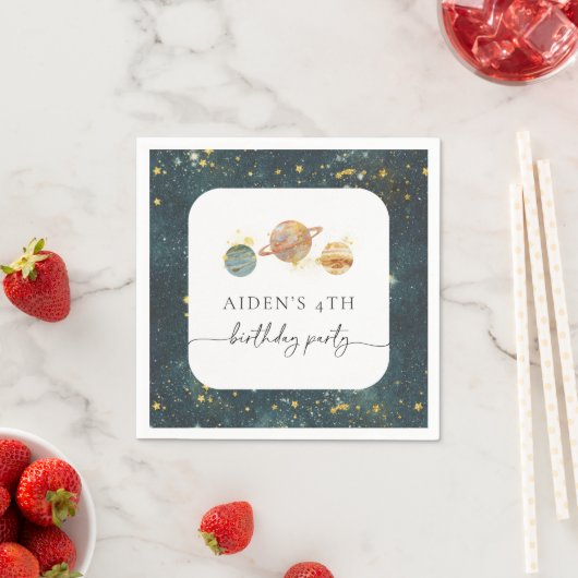 Bewerkbare Outerspace Party servetten (Insitu)