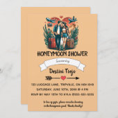 Bewerkbare paar huwelijksreis douche uitnodiging (Voorkant / Achterkant)