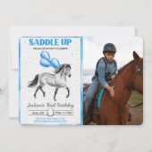 Bewerkbare paard verjaardagsfoto uitnodiging (Voorkant)