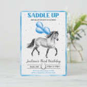 Bewerkbare paarden verjaardagsuitnodiging kaart (Staand voorkant)