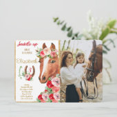 Bewerkbare Paardenfoto uitnodiging (Staand voorkant)