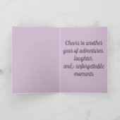 Bewerkbare Paarse en roze lilacs verjaardag Kaart (Binnen)