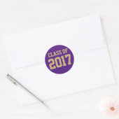 Bewerkbare Paarse Gouden Klasse van 2018 Afstudere Ronde Sticker (Envelop)
