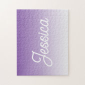 (Bewerkbare) Paarse Kleur Ombre & Uw Tekst Legpuzzel (Verticaal)