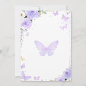 Bewerkbare Paarse vlinder Baby shower uitnodiging (Achterkant)