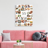 bewerkbare pagina chic verjaardag multi-fotoscript canvas afdruk (Insitu (Woonkamer))