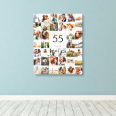 bewerkbare pagina chic verjaardag multi-fotoscript canvas afdruk (Insitu (Houten vloer))