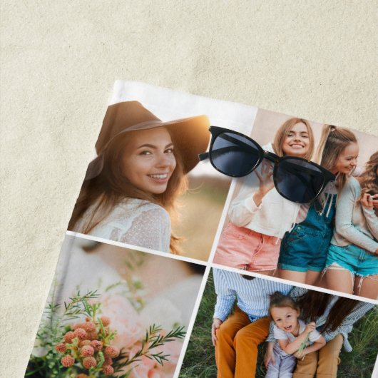 bewerkbare pagina chic verjaardag multi-fotoscript strandlaken (In situ)