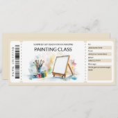 Bewerkbare Painting Class Gift Voucher Sjabloon Kaart (Voorkant / Achterkant)