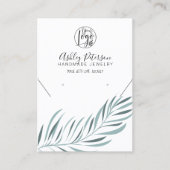 Bewerkbare palmblad logo sieraden oorbel ketting visitekaartje (Voorkant)