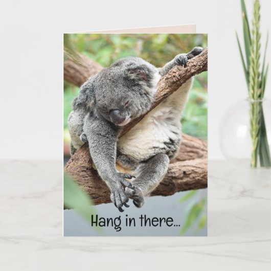 Bewerkbare Panda Hang In Drie Motivatie Kaart (Voorkant)