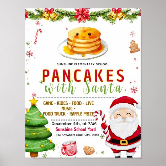 Bewerkbare pannenkoek met Sinterklaas fondsenwervi Poster (Voorkant)