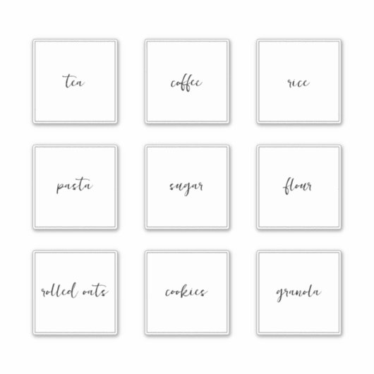 Bewerkbare pantry Handgeschreven 3 inch labelset Sticker (Voorkant)