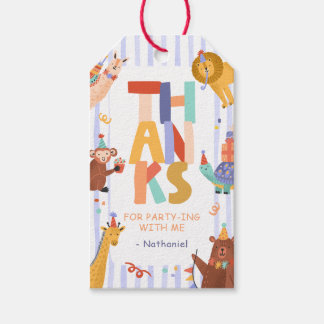 Bewerkbare Party Animals Favoriet / Bedankkaartje Cadeaulabel