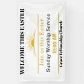 Bewerkbare Pasen kerk welkomstbanner Spandoek (Verticaal)